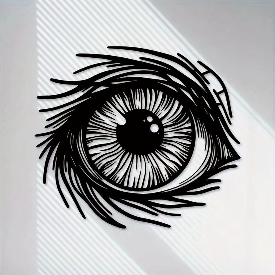 CIFBUY Abstrakte Gotische Metall-Wandkunst in Schwarz mit Augen-Design zur Wanddekoration - Bild 2
