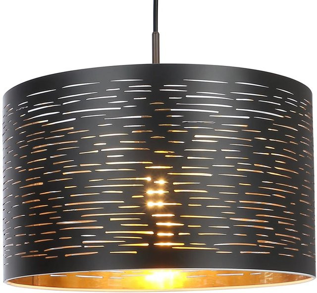 Globo Pendelleuchte Tunno moderne Metall-Hängeleuchte Schwarz mit E27 Fassung, Durchmesser: 38 cm, Höhe: 120 cm - Bild 1