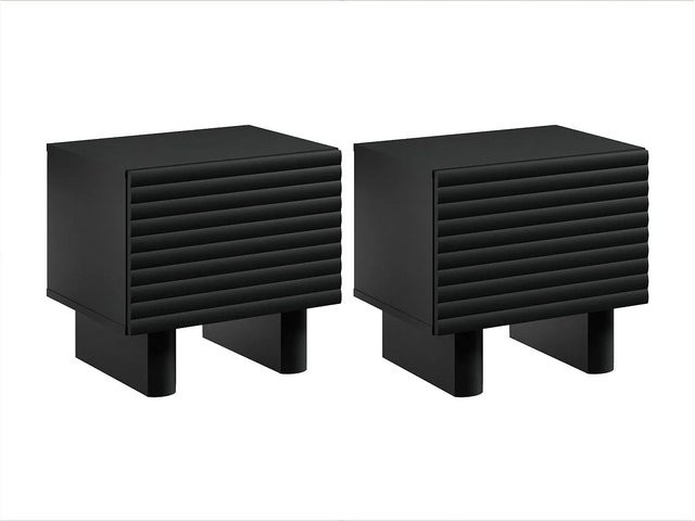 Nachttisch Ludima Vente-unique in Schwarz, modern und matt, Breite: 50 cm, Höhe: 46,1 cm, Tiefe: 36,8 cm - Bild 1