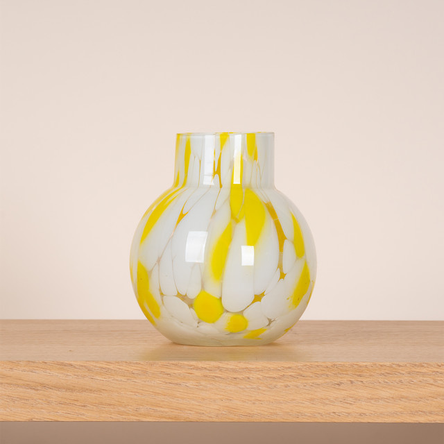 Glasvase Konfetti von BLUME2000 in Gelb und Weiß - Bild 1