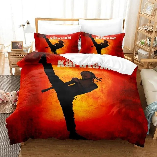 Karate Kid Bettwäsche Set aus Mikrofaser mit Bettbezug und Kissenbezug in Rot, B/H: 140 x 210 cm - Bild 1