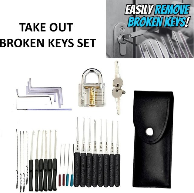 itstool 5-in-1 Tragbares Lock-Pick-Set mit automatischem Schlüssel-Extraktor und Haken zum Entfernen gebrochener Schlüssel - Bild 1