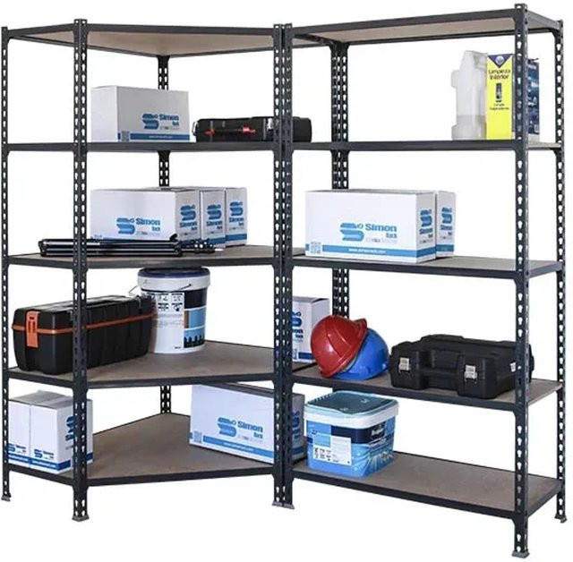 PROREGAL Set aus Eckregal und Schwerlastregal Muli, Anthrazit, H x B x T: 180 x 180 x 40 cm, Fachlast 200 kg - Bild 1