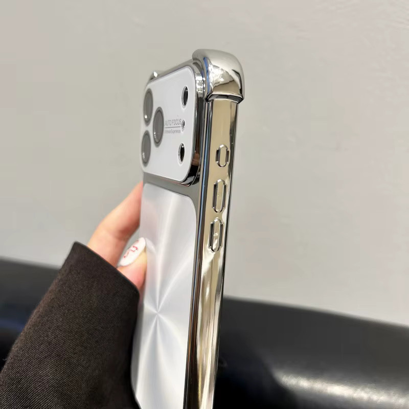 Stoßfeste Schutzhülle mit CD-Textur und Kameraglas für Apple iPhone 17, 16, 15, 14, 13 Pro Max Plus in Weiß - Bild 3