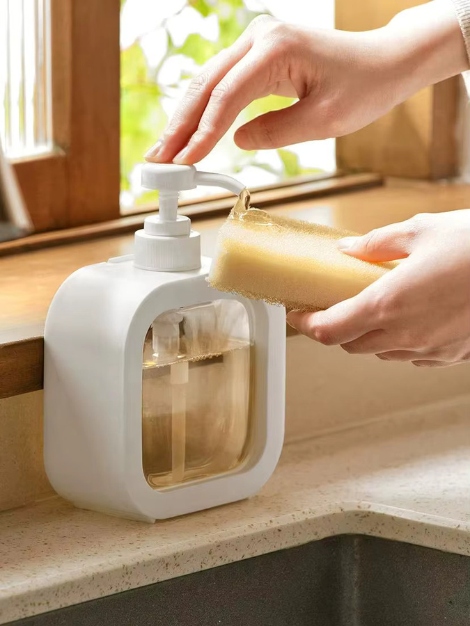 Nachfüllbarer Badezimmer-Seifenspender von ctzszzmm in Transparent und Weiß, 300 ml - Bild 4