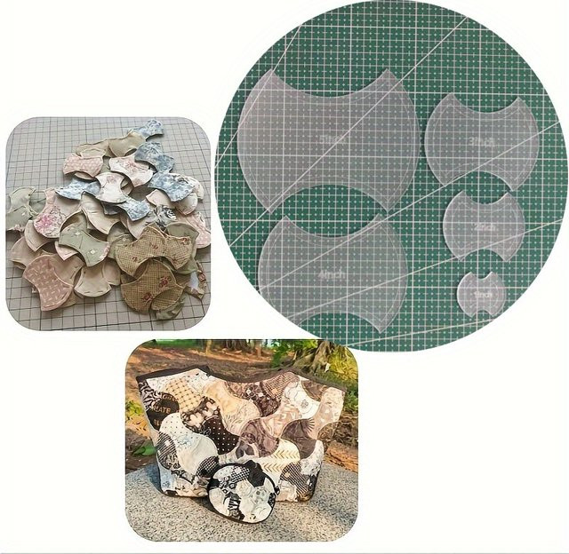 5-teiliges Set Polygon-Acryl-Quiltvorlagen aus transparentem Kunststoff als DIY-Muster Nähhilfe für Patchwork, Quilt und Taschenherstellung - Bild 1