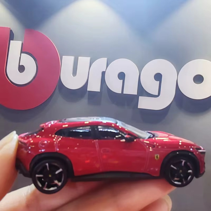 Bburago Ferrari Purosangue, Legierungsautomodell, 1:64, Schwarz, Rot - Bild 2