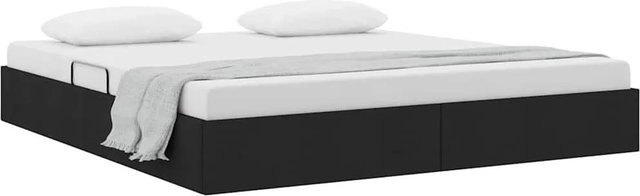vidaXL Aufbewahrungsbett mit Matratze in Schwarz aus Stoff und Kunstleder, B/T/H: 180 x 200 x 203 cm - Bild 1