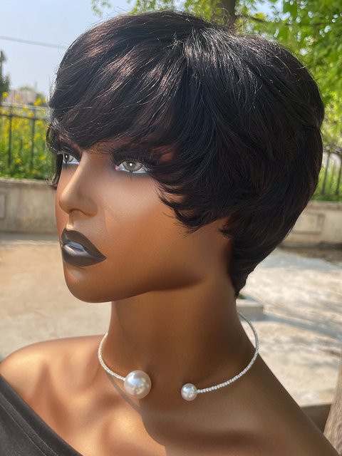 KEILANTRA Echthaar Perücke, Pixie Cut mit Pony, Damen - Bild 1
