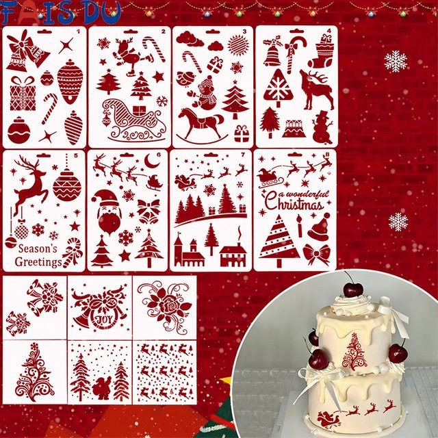FAIS DU Weihnachtliche Kuchenschablone mit Tierdruck für DIY Backdekorationen und Handwerk - Bild 1