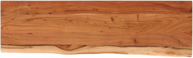 vidaXL Tischplatte aus massivem Akazienholz in Braun mit Baumkante, Rechteckig, B/T/H: 140 x 40 x 2,5 cm - Bild 1
