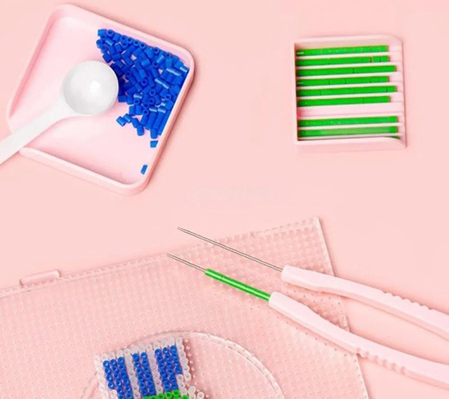Velishy Pinzetten für Hama-Perlen, 7-teiliges Set, Rosa / Pink, Kunststoff - Bild 1