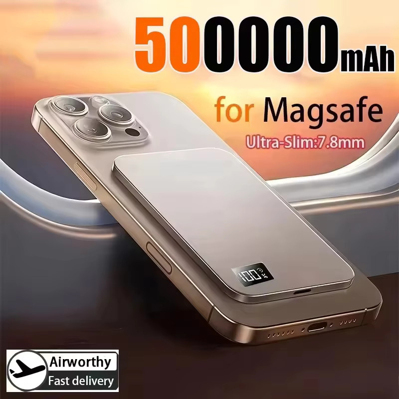Lenovo 3 in 1 Magnetische Kabellose Powerbank 50000mAh mit 22,5W Schnellladefunktion für MagSafe, iPhone und Samsung, Grau - Bild 3