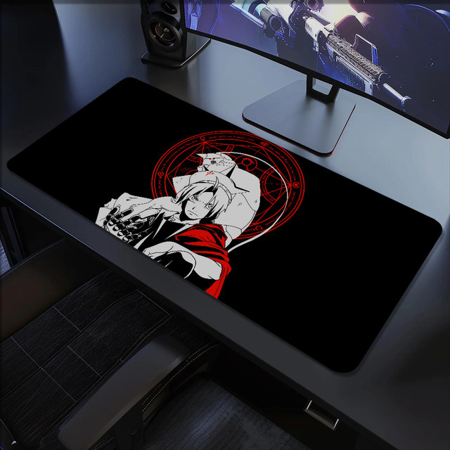 Lockedge Anime Alchemist Mauspad in Schwarz, rutschfest und verdickt für Gaming und Büro - Bild 1
