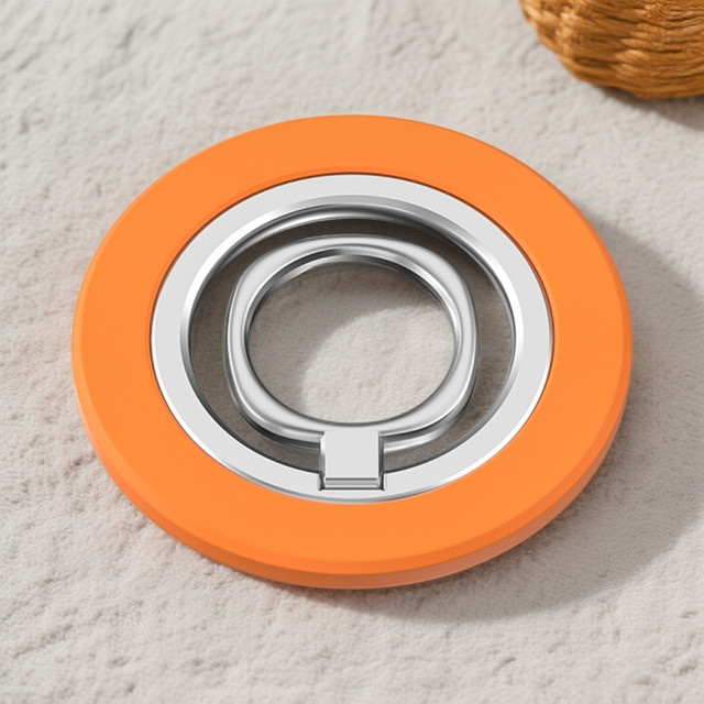 WSSHE Magnetischer Handyhalter mit 360 Grad Rotationshalterung und Fingerring für iPhone 16 15 und Samsung in Orange - Bild 1