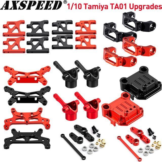AXSPEED Upgrade-Teile, Aluminium-Legierung, Aufhängungsarm Stoßdämpferhalterung Lenkungsbaugruppe Getriebe, für 1/10 Tamiya TA01 - Bild 1