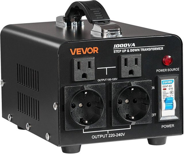 Buying Solutions MB Spannungswandler Transformator 1000VA Aufwärts- und Abwärtswandler 110V auf 220V und 220V auf 110V in Schwarz - Bild 1