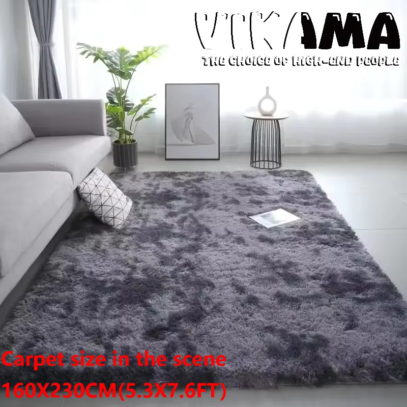 VIKAMA Nordischer Batik-Teppich aus Seidenwolle für Wohnzimmer und Schlafzimmer, Rechteckig, Breite: 200 cm, Tiefe: 100 cm - Bild 3