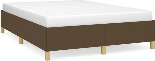 vidaXL Bettgestell aus Stoff in Dunkelbraun mit Polsterrahmen, B/T/H: 143 x 193 x 35 cm - Bild 1