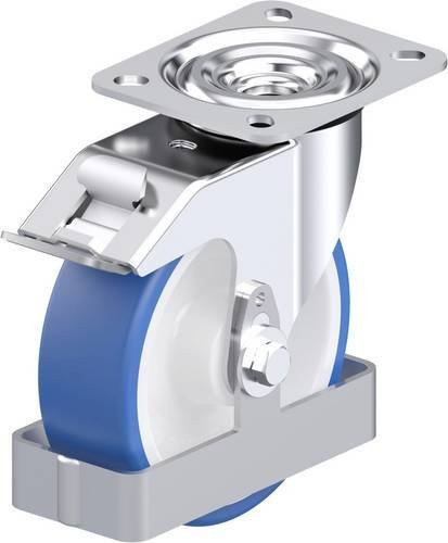 Blickle L-POTHS 125R-FI-FS Stahlblech-Lenkrolle in Blau, Rad-Durchmesser: 125 mm, Tragfähigkeit: 250 kg - Bild 1