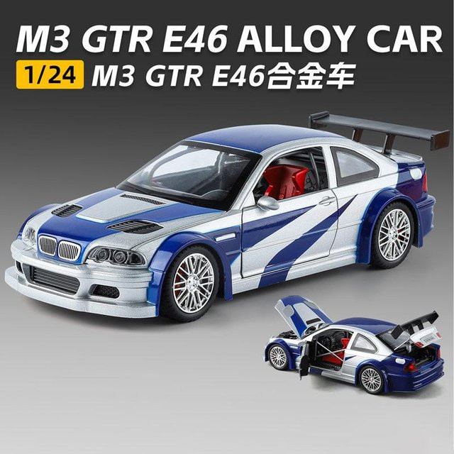 Linyi toy car M3 E46 Gtr Coupe Sportwagen Modell, 1:24, Metall, Licht und Sound, ab 14 Jahren - Bild 1
