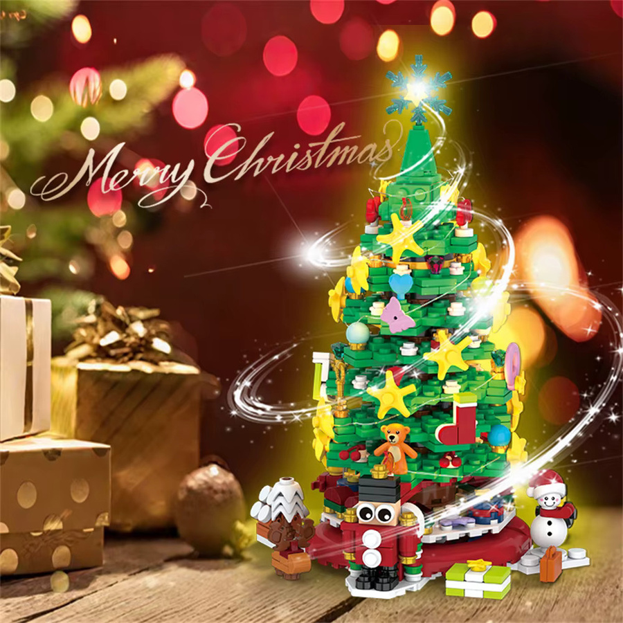 DBPALY Weihnachtsbaum DIY Bausteine Set aus Kunststoff in Mehrfarbig als Desktop Ornament und Kinderspielzeug - Bild 2
