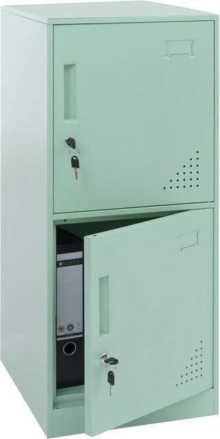 MCW Spind MCW-P63 Schließfachschrank aus Stahl mit 2 Türen in Mintgrün, H: 90 cm, B: 38 cm, T: 45 cm - Bild 1