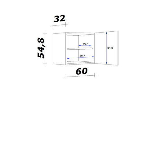 Flex-Well Küchen-Hängeschrank Morena in Basaltgrau matt und San Remo Eiche, B/H/T: 60 x 54,8 x 32 cm - Bild 2