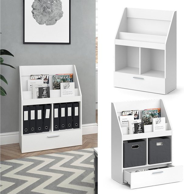 Vicco Bücherregal Luigi modern in Weiß, B: 72 cm, H: 96,2 cm - Bild 1