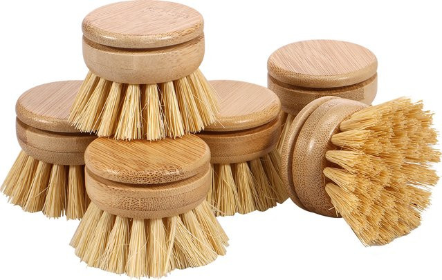 Willstar Geschirrbürste aus Holz mit natürlichen Sisal- und Kokosfasern in Braun - Bild 1