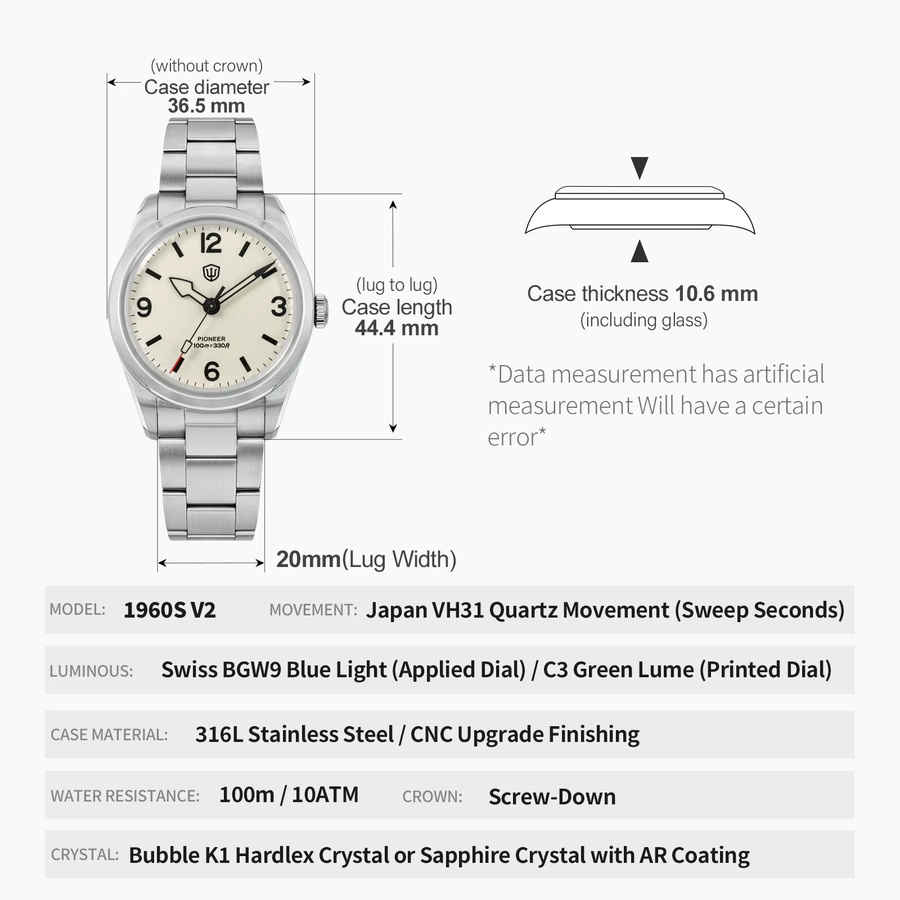 Watchdives Armbanduhr, Quarz, Edelstahl, Saphirglas, Schwarz, Herren - Bild 2