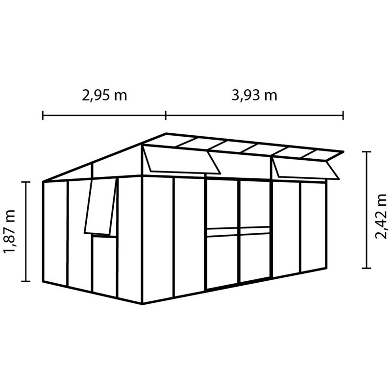 Vitavia Gewächshaus Aura 11500 in Weiß mit 11,5 m² Fläche und 10 mm HKP-Verglasung - Bild 2