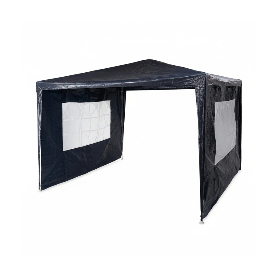 Relaxdays Pavillon aus Metall in Blau mit 2 Seitenteilen, wasserabweisend, B/T: 300 x 300 cm - Bild 2