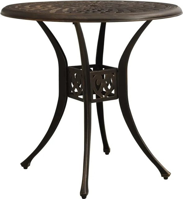 vidaXL Gartentisch aus Aluminiumguss in Bronze, B/T/H: 78 x 78 x 72 cm - Bild 1