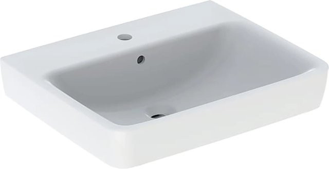 Geberit Renova Plan Waschbecken aus Keramik, rechteckig, Weiß, B: 60 cm, T: 48 cm - Bild 1