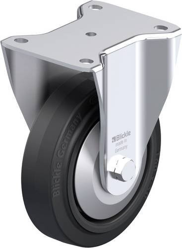 Blickle Stahlblech-Bockrolle BH-POEV 160XR-FA in Schwarz-Grau mit 160 mm Rad-Durchmesser und 400 kg Tragfähigkeit - Bild 1