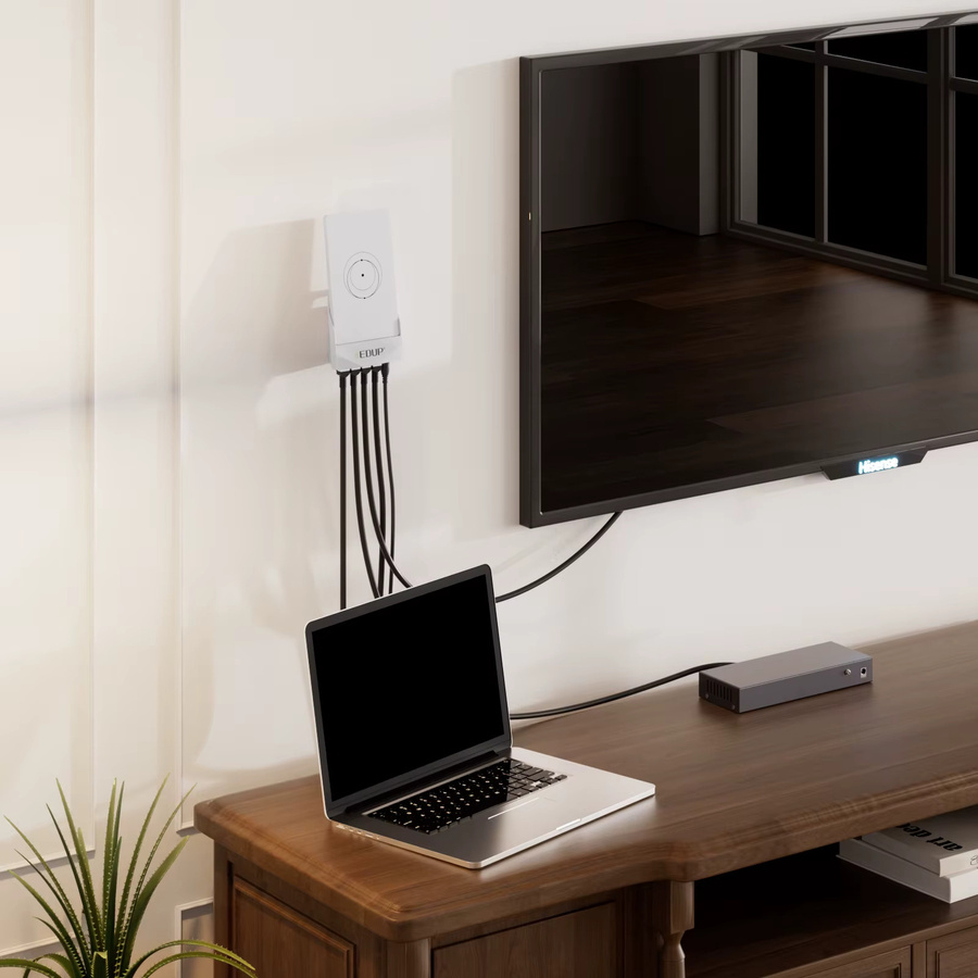 EDUP SK0153 Starlink Gigabit Mini Dockingstation für Starlink Mini mit 1 WAN und 3 LAN-Anschlüssen, Ethernet Network Expander Hub, Weiß - Bild 4