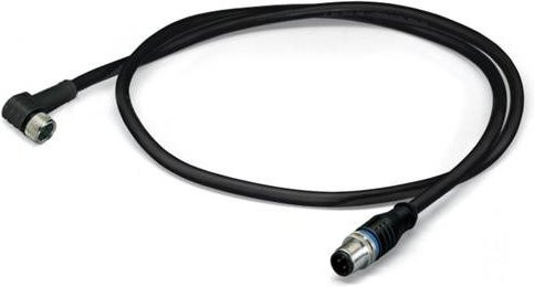 WAGO 756-5509/040-010 Sensor-Aktor-Steckverbinder M8 Stecker gerade und Buchse gewinkelt, Schwarz, Kabellänge: 1,00 m - Bild 1