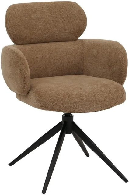 Esszimmerstuhl MCW-O77 in Hellbraun mit drehbarer Auto-Return Funktion und Chenille-Stoff nach ÖKO-TEX Standard - Bild 2