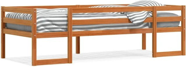 vidaXL Kinderbett aus Massivholz Kiefer in Braun, rustikal, B/T/H: 75 x 190 cm - Bild 1