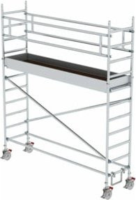 MUNK Alu-Rollgerüst mit Fahrbalken in Silber, Länge: 3,00 m, Plattform-Höhe: 2,45 m - Bild 1