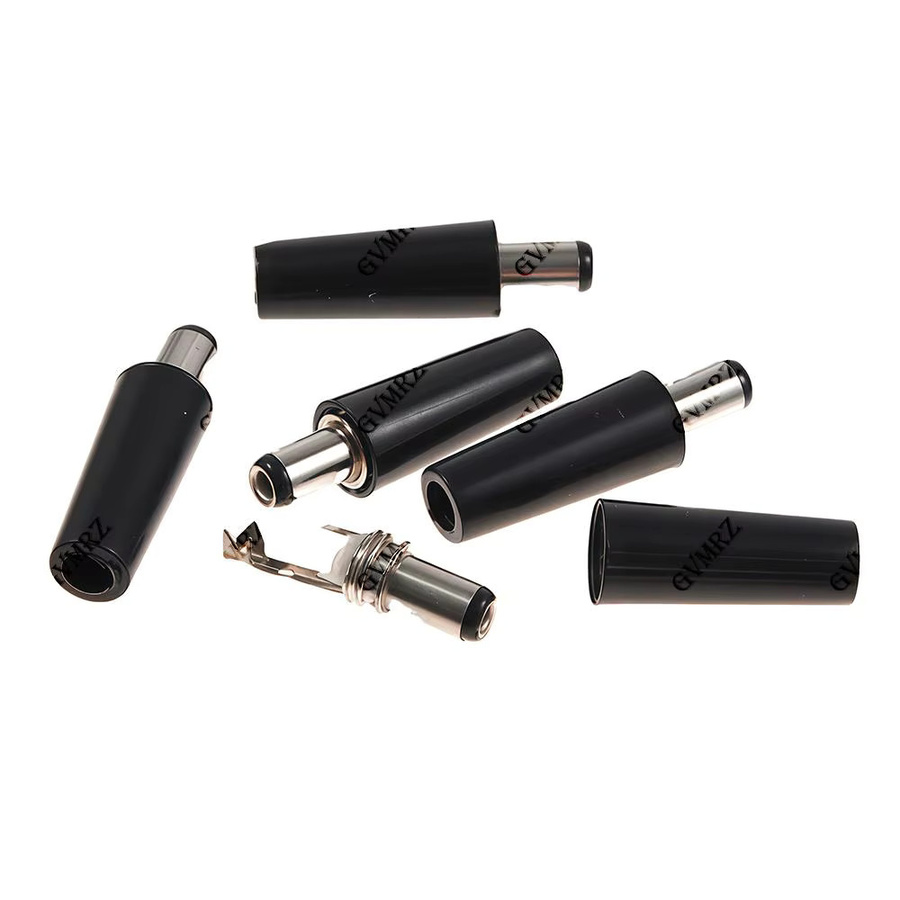 10 Stück DC-Netzstecker DC005 als männliche Rundstecker in Schwarz, Drahtschweißtyp, 5,5 x 2,1 mm und 5,5 x 2,5 mm - Bild 4
