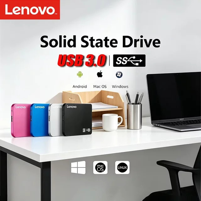 Lenovo Externes SSD Gehäuse USB 3.0 in Schwarz - Bild 1