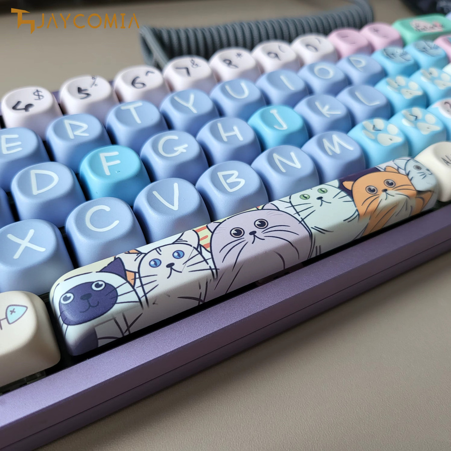 Jaycomia MOA PBT Tastenkappen im Cartoon-Design für mechanische Tastaturen mit ISO-Layout in Multicolour - Bild 2