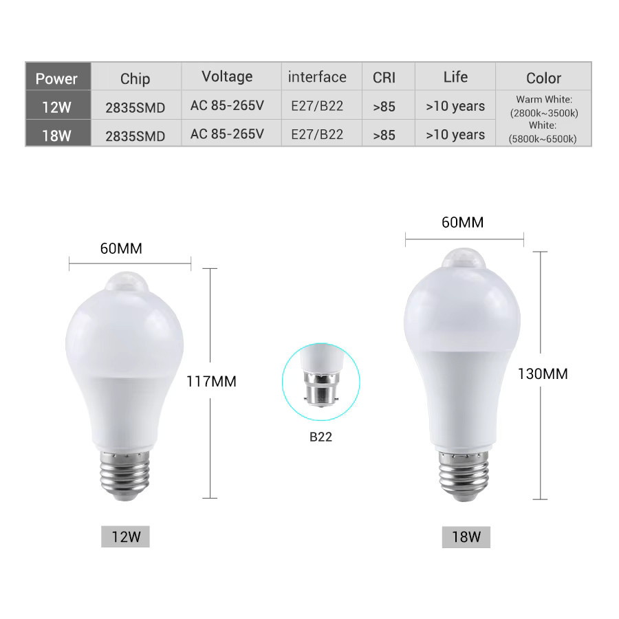 AVACOM PIR-Bewegungssensor LED-Glühbirne in Weiß - Bild 2
