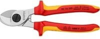Knipex VDE-Kabelschere 95 16 165 isoliert für Alu- und Kupferkabel, rot - Bild 1