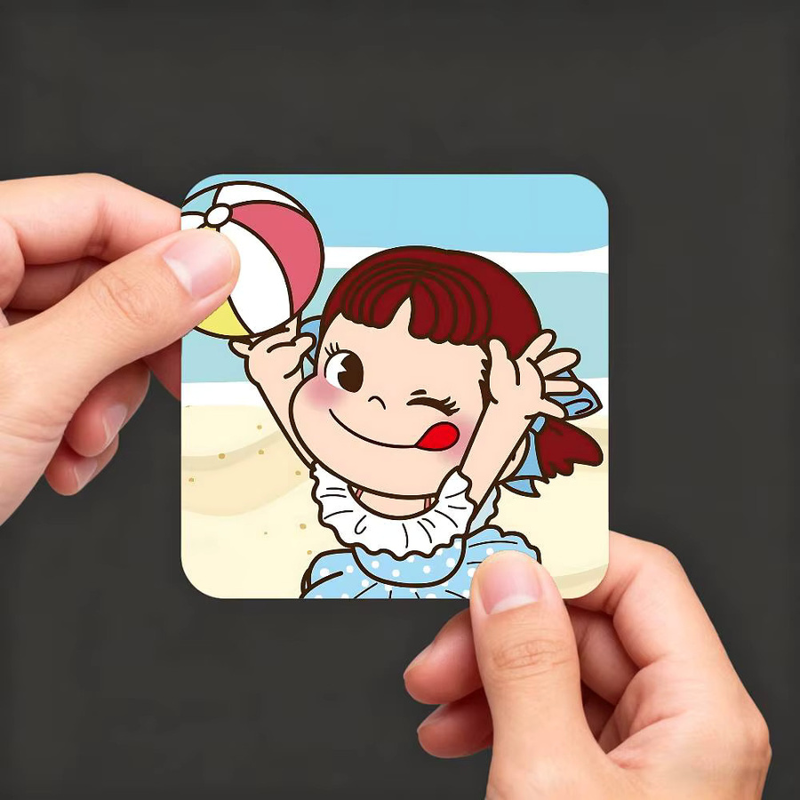 F-Fujiya M-Milky Peko Chan Kühlschrankmagnet, quadratischer magnetischer Aufkleber in Multicolour - Bild 5