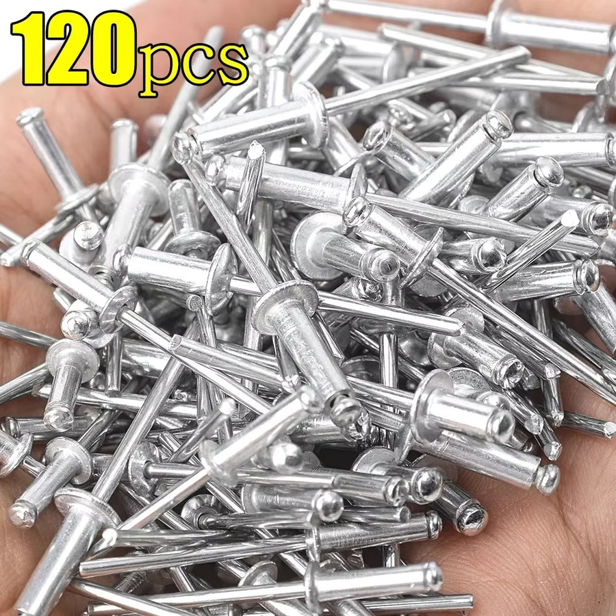 YISEONG Pop Nieten Set aus Aluminiumlegierung mit Dome Kopf in Silber, 120 Stück - Bild 2