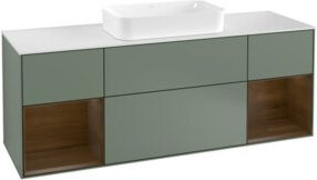 V&B Waschtischunterschrank Finion mit Wandbeleuchtung, Farbe Weiß lackiert, Breite: 160 cm, Tiefe: 50,1 cm, Höhe: 50,1 cm - Bild 1