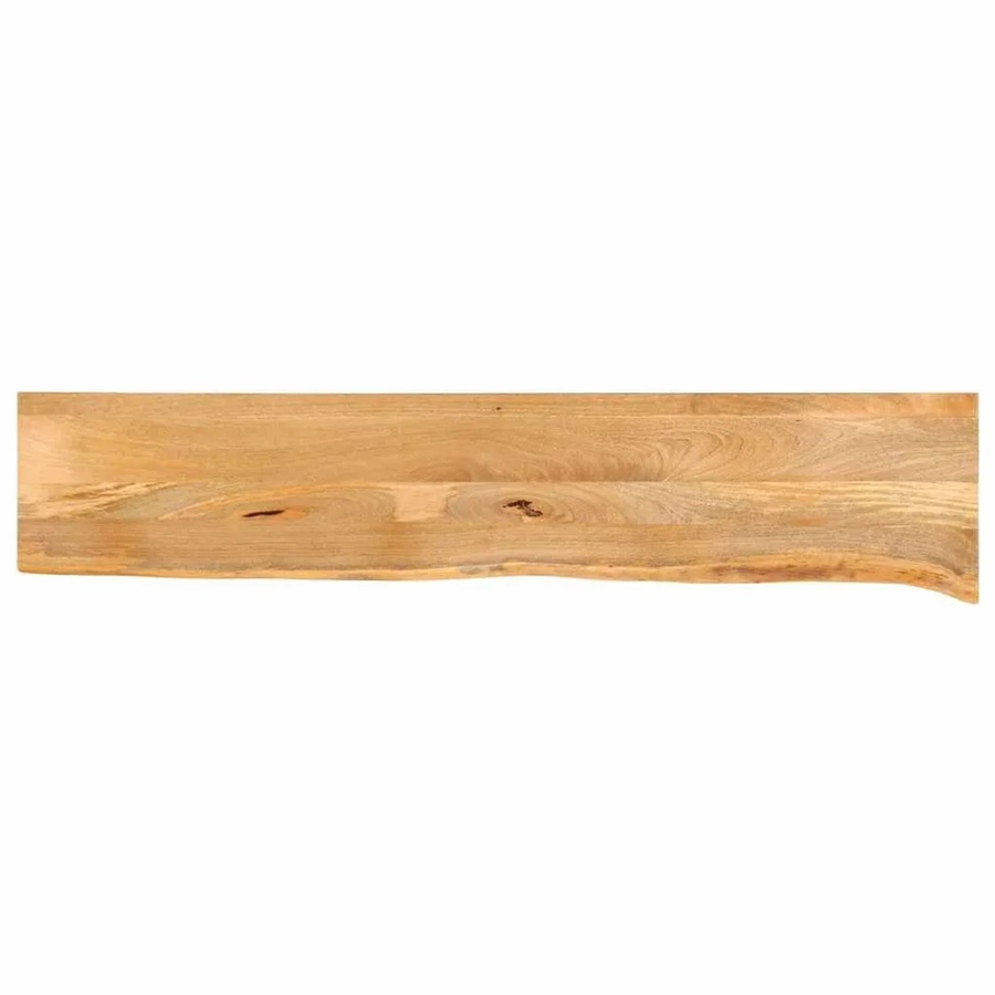 vidaXL Tischplatte aus massivem Mangoholz mit Baumkante, Farbe: Braun, B/T/H: 160 x 40 x 2,5 cm - Bild 2